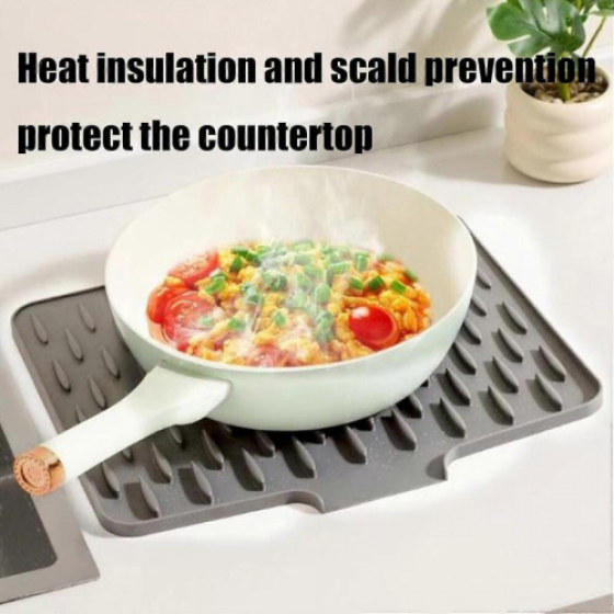 Alas Pengering Piring Silikon, Anti-Selip, Tahan Panas dan Tahan Tetes (Hijau)